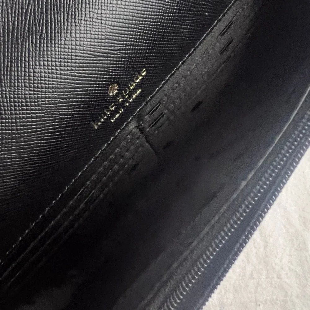 Kate Spade Tinsel Glitter Fabric Flap Crossbody Bag Black K9336